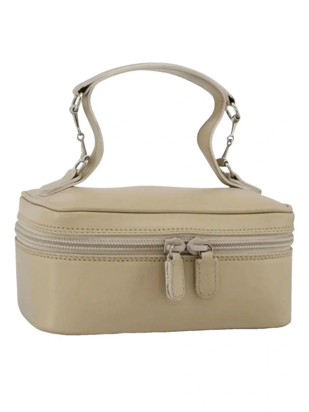 Beige Gucci Vanity Handbag/Cosmetic Case with Top Handle